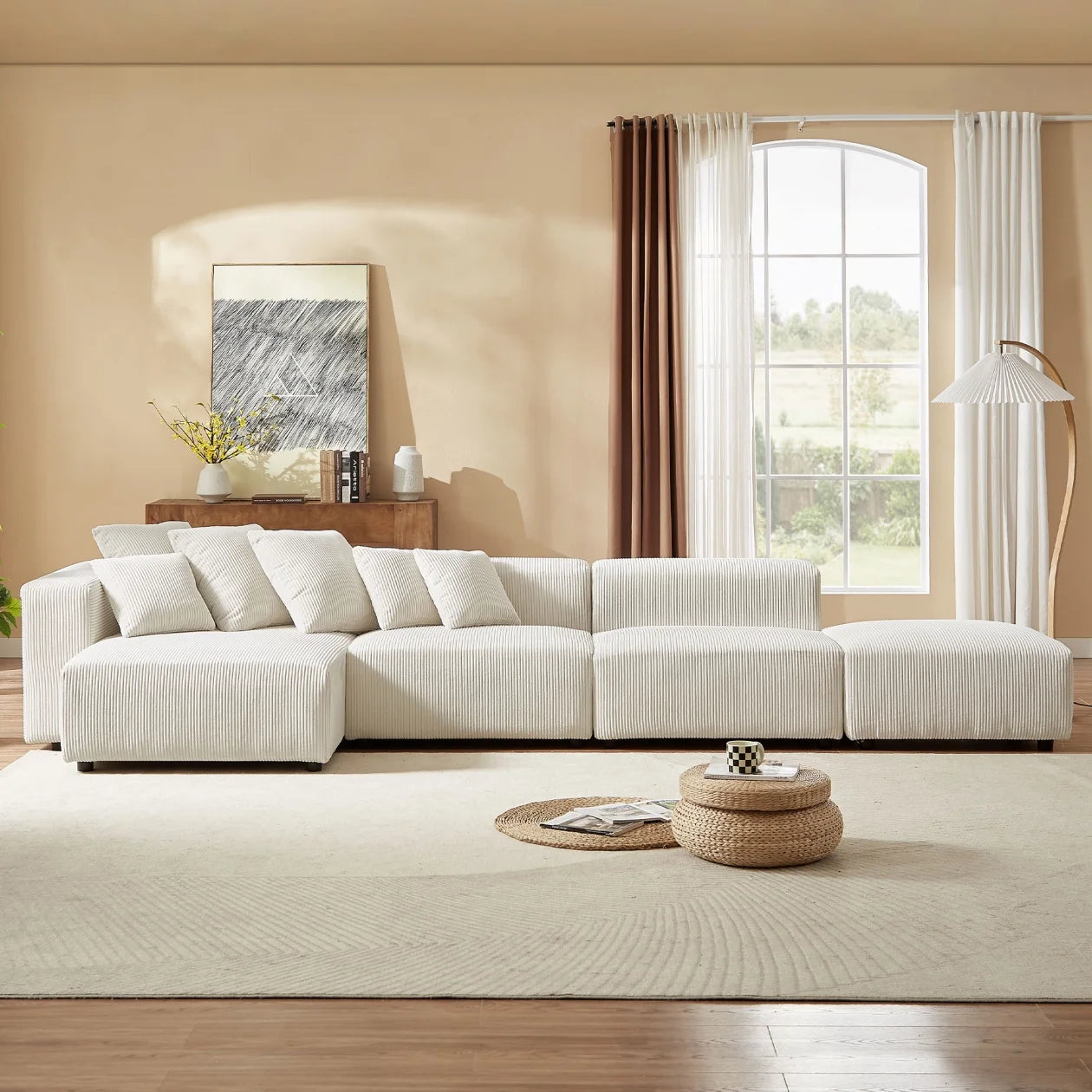 155" L-Shaped Classy Modern Couch