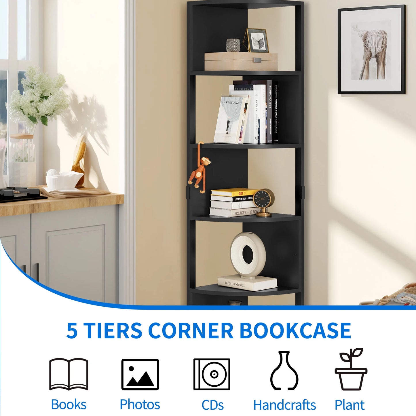 6-Tier Zigzag Design Modern Corner Shelf