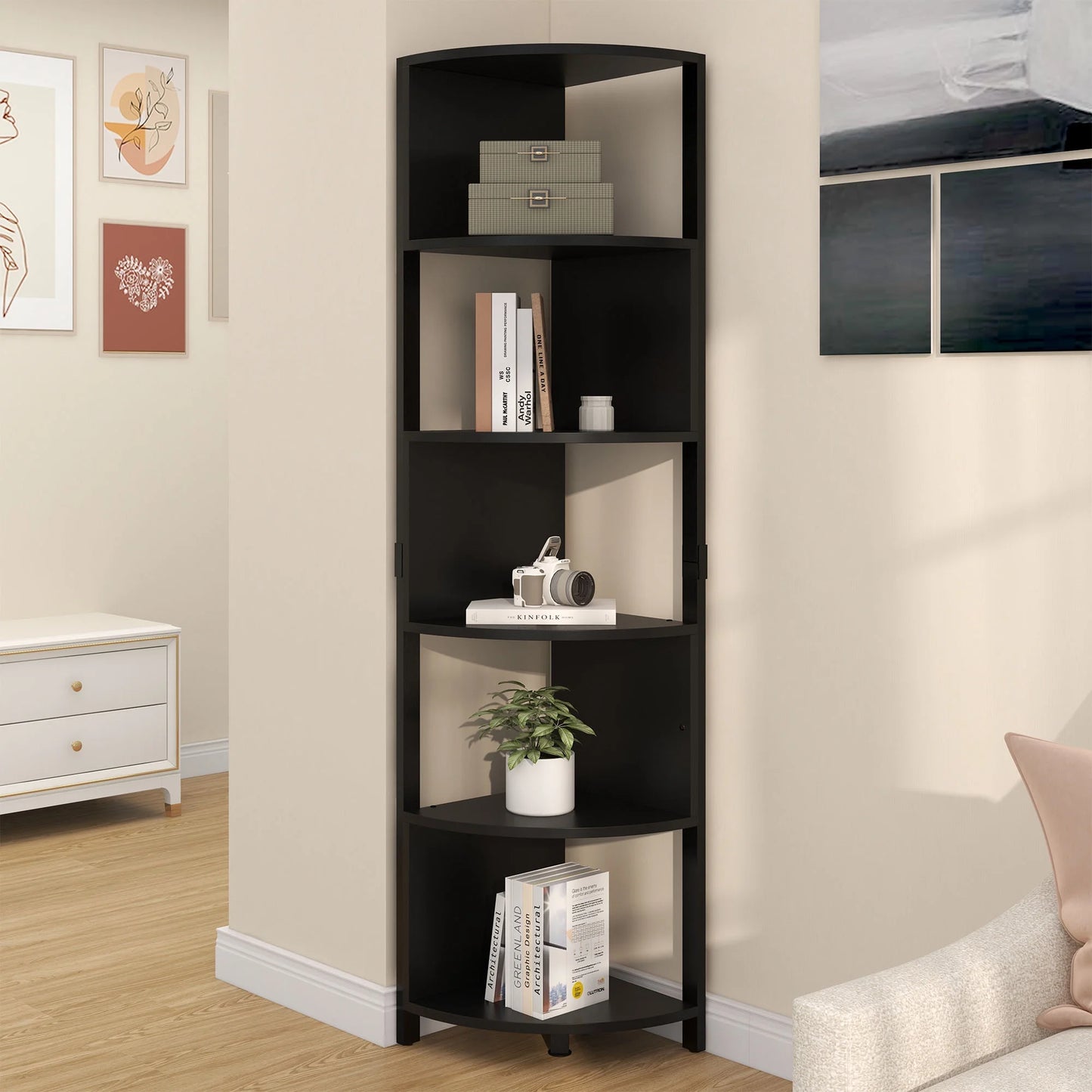 6-Tier Zigzag Design Modern Corner Shelf