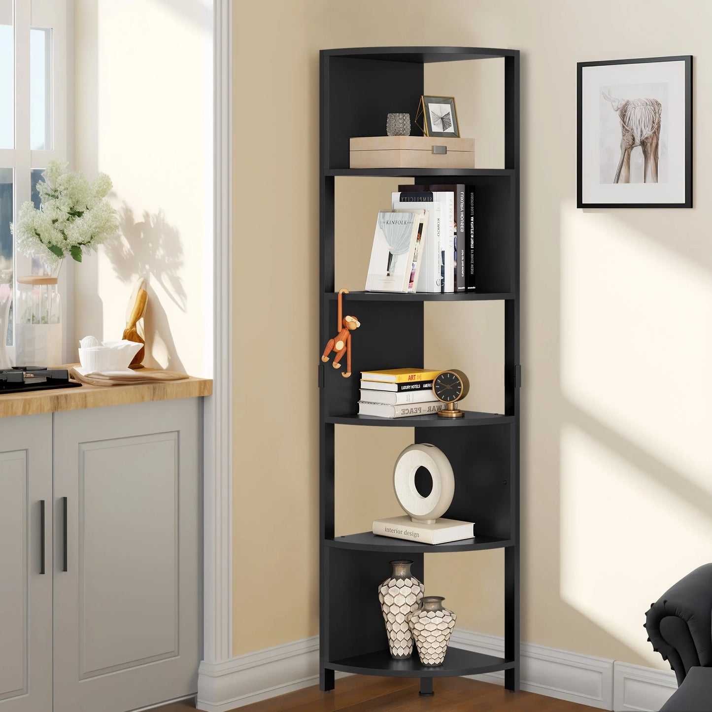 6-Tier Zigzag Design Modern Corner Shelf