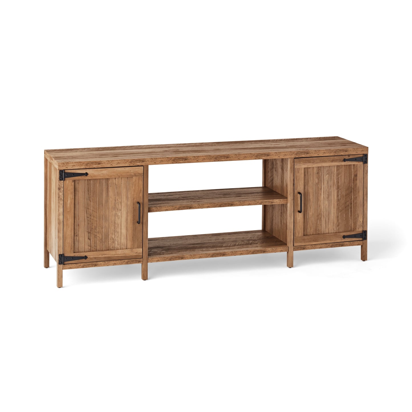 64" Stylish Modern Rustic Weathered Oak