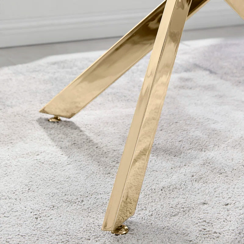 5-Piece Glass Dining Table w/ 4 Luxury Faux Leather Dining Chairs