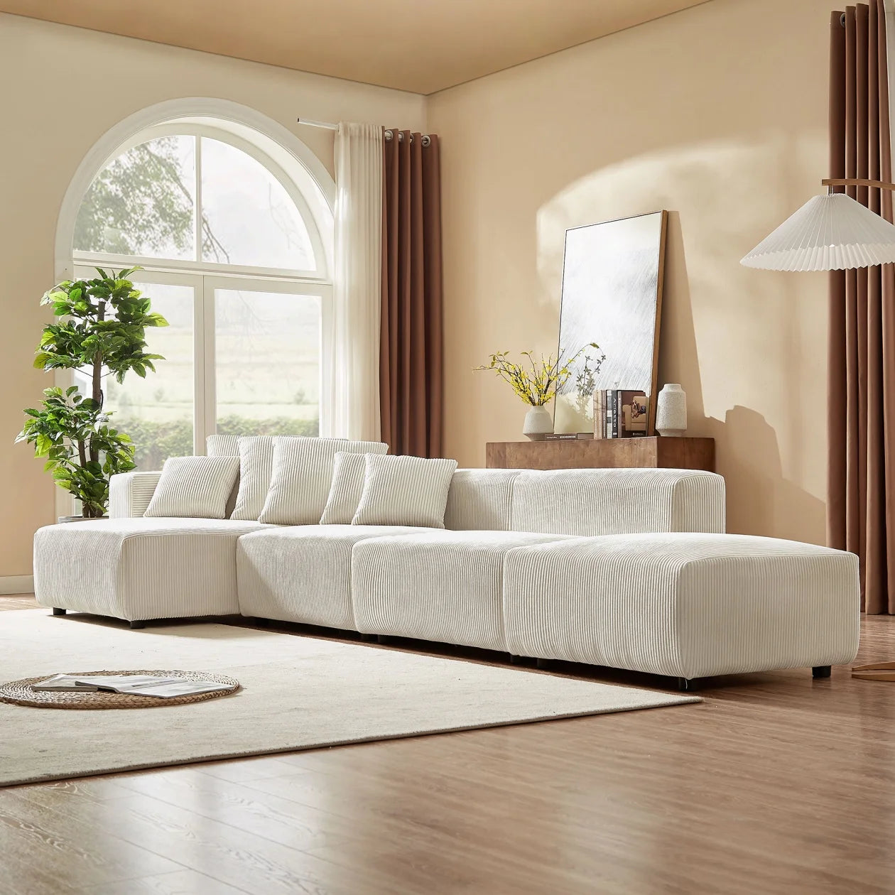 155" L-Shaped Classy Modern Couch
