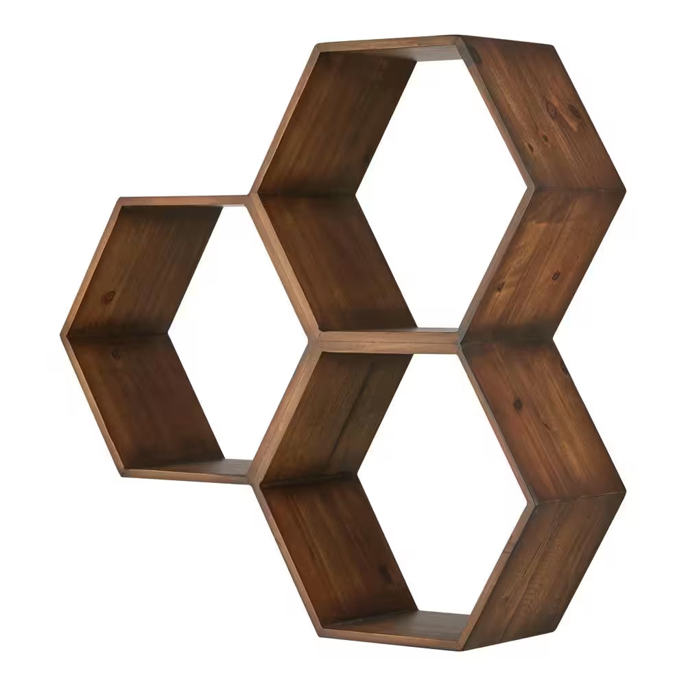 Modern Style Hexagon Floating Shelf 