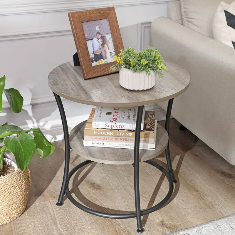 2-Tier Modern Minimalist Round End Table