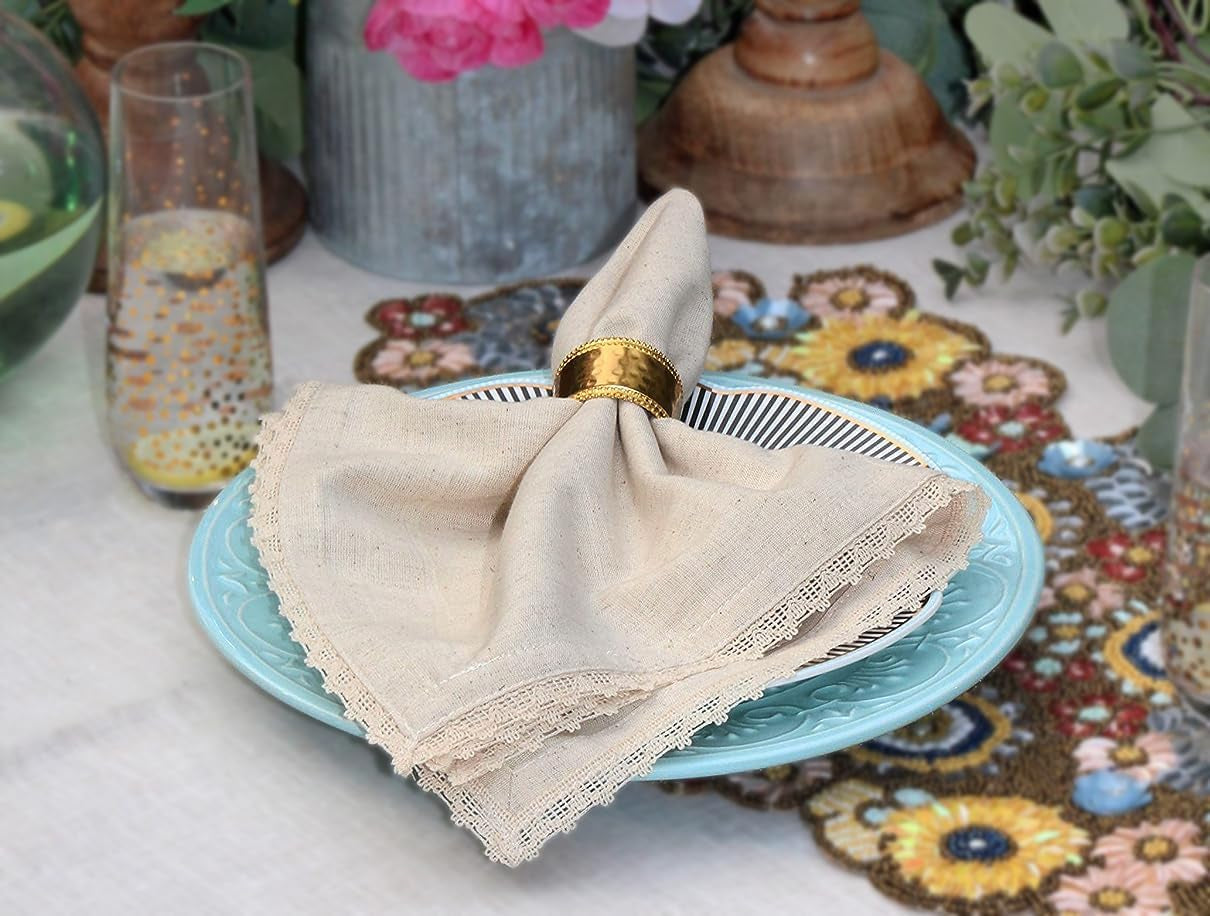 12-Set 20x20 Elegant Washable Cotton Linen Napkins