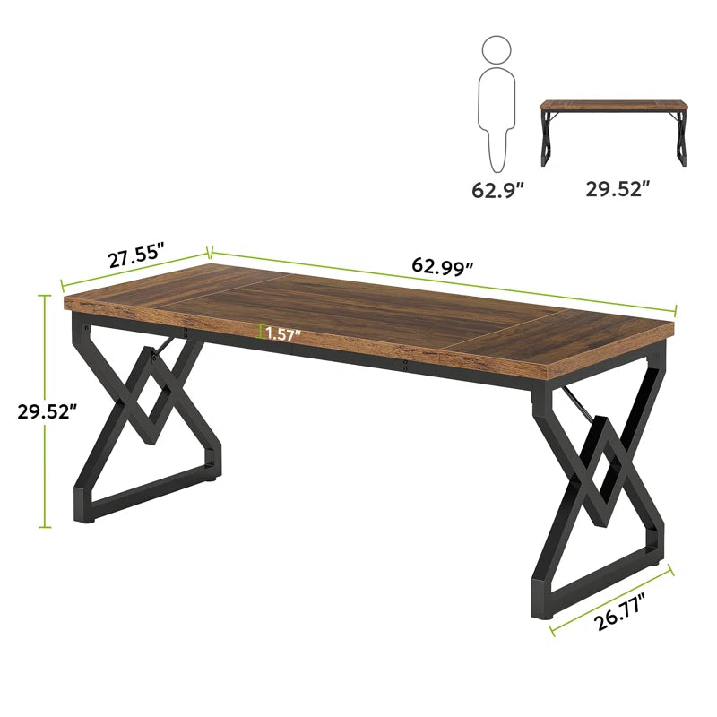 63" Charming Modern Style Wood Desk