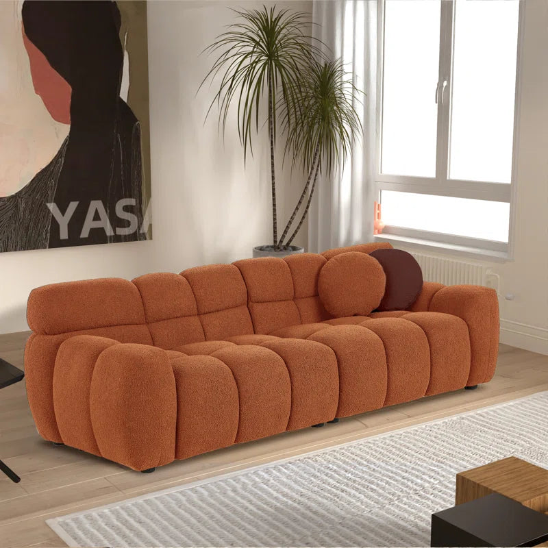 86" Luxury Living Foam Sofa + 2 Toss Pillows