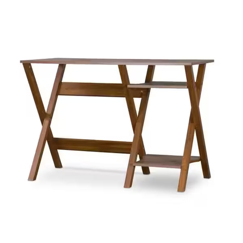 43" Modern Minimal Wood Desk w/ Shelves