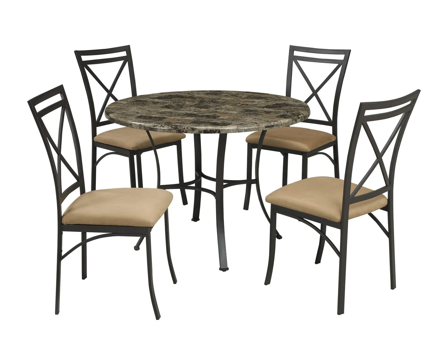 5-Piece Faux Marble Dining Set