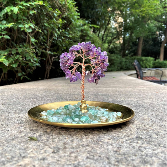 Purple Healing Money Tree Gemstone Incense Holder