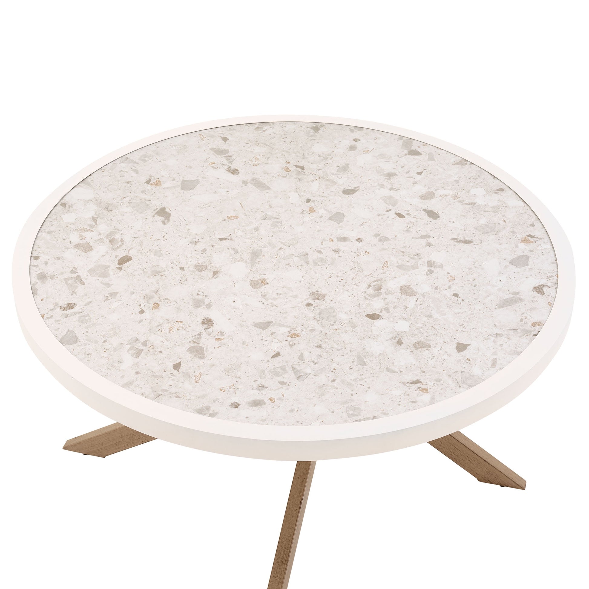 Luxury Style Modern White Ceramic Tile-Top Table