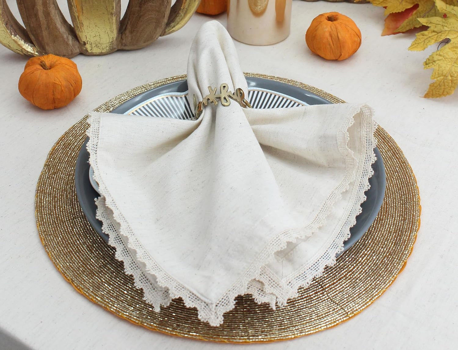 12-Set 20x20 Elegant Washable Cotton Linen Napkins