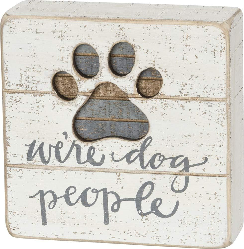 Hand-Lettered Slat Box Sign - We'Re Dog People