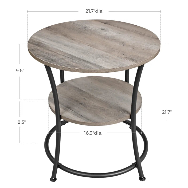 2-Tier Modern Minimalist Round End Table