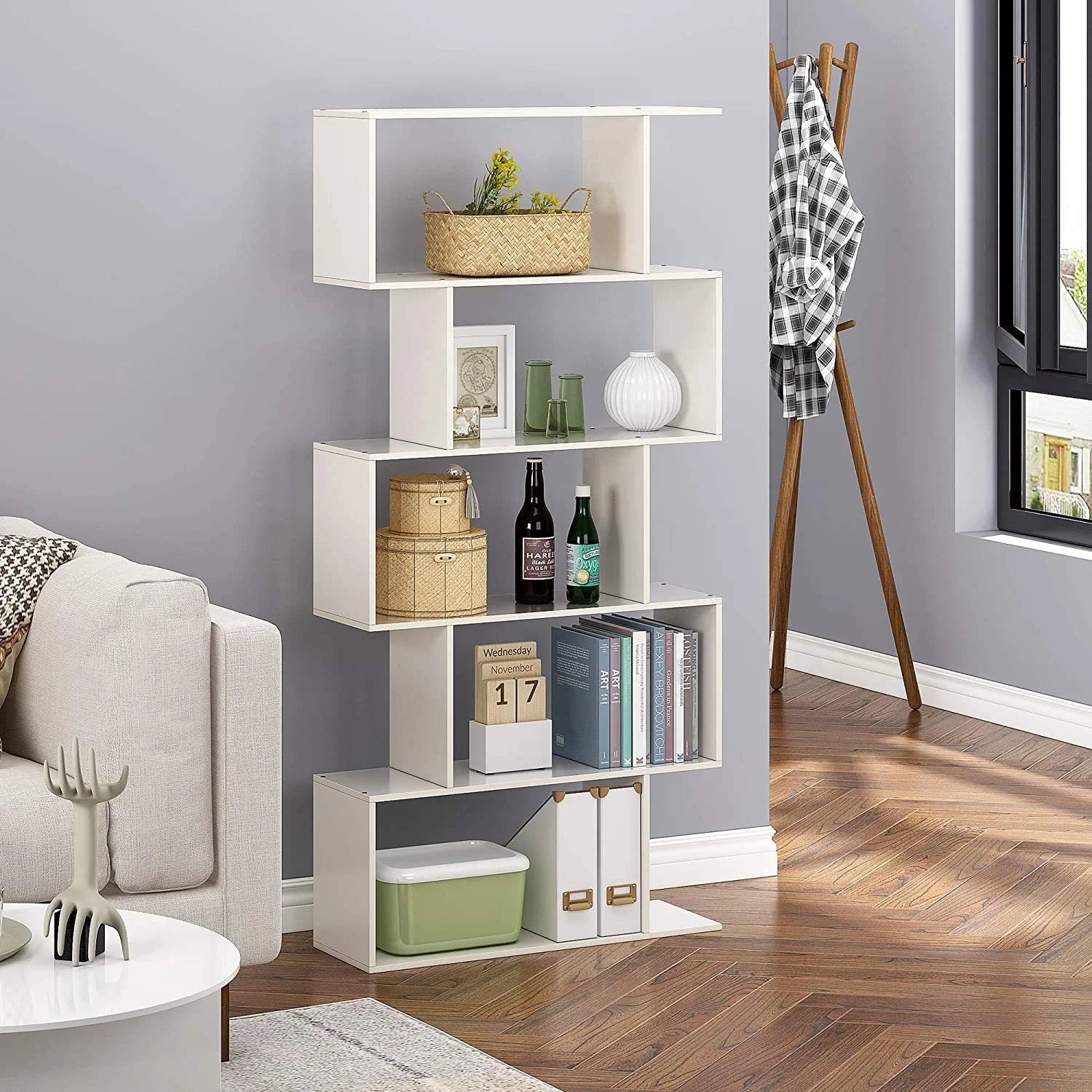 5-Tier Modern Geometric Style Display Shelf