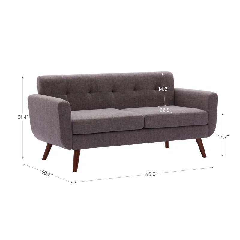 67" Minimalist Modern Style Loveseat