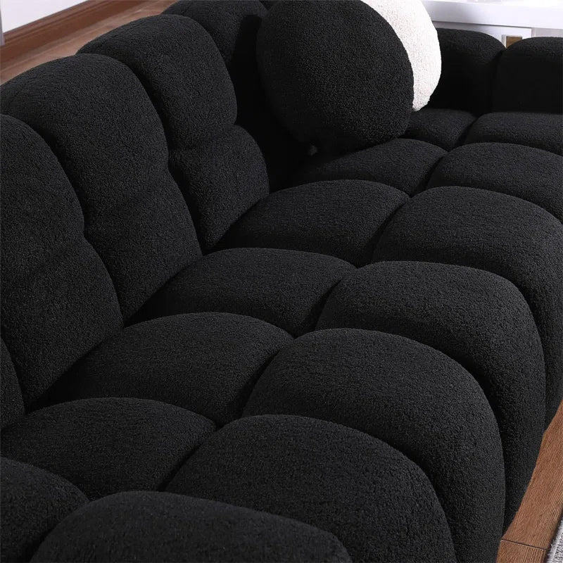 86" Luxury Living Foam Sofa + 2 Toss Pillows