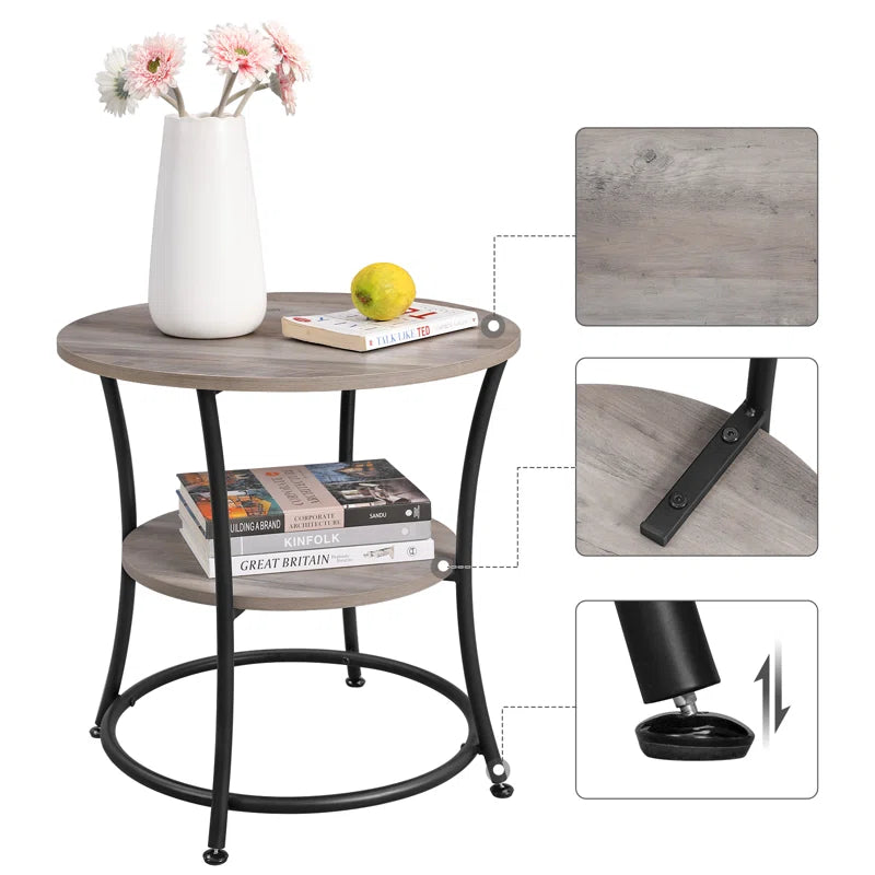 2-Tier Modern Minimalist Round End Table