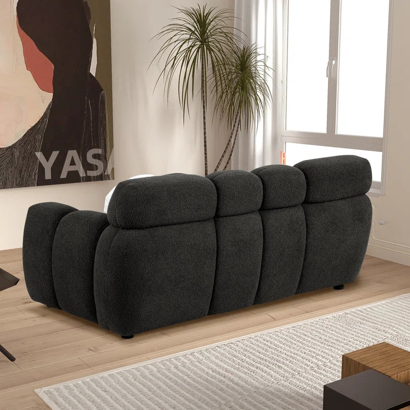 86" Luxury Living Foam Sofa + 2 Toss Pillows