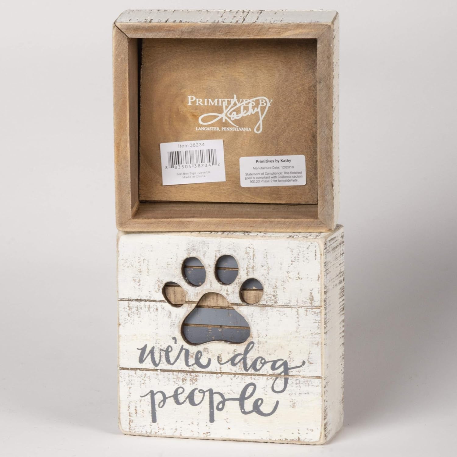 Hand-Lettered Slat Box Sign - We'Re Dog People