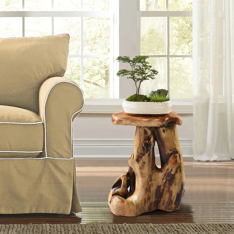 Modern Statement Piece Solid Wood End Table