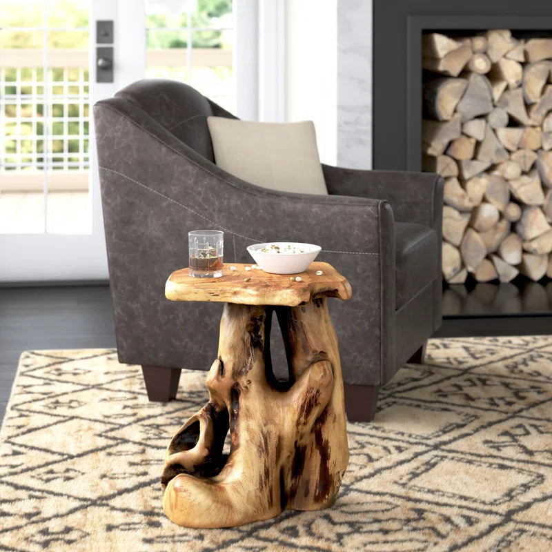 Modern Statement Piece Solid Wood End Table