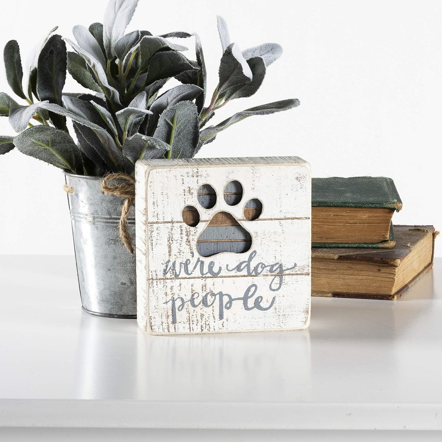 Hand-Lettered Slat Box Sign - We'Re Dog People