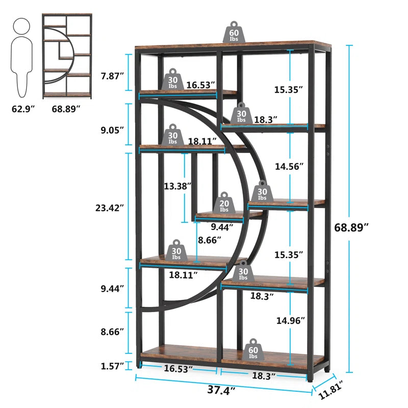 5-Tier Elegant Geometric Design Versatile Shelf