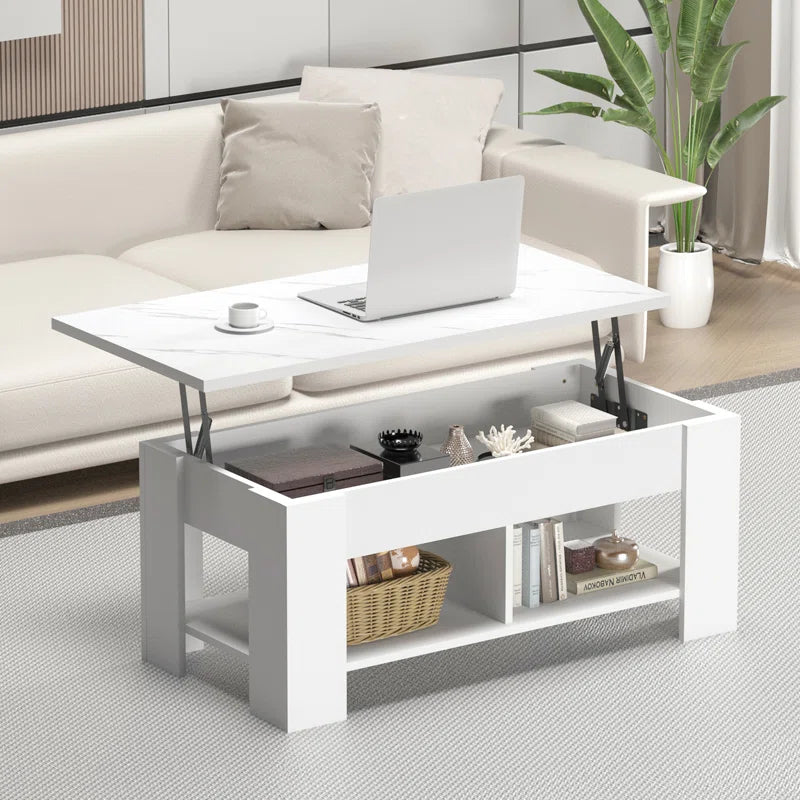 39" Minimalist Versatile Lift Top Coffee Table w/ Storage