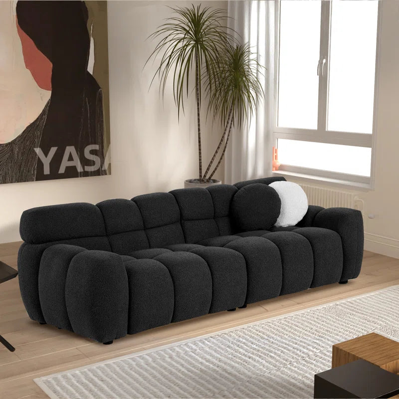 86" Luxury Living Foam Sofa + 2 Toss Pillows