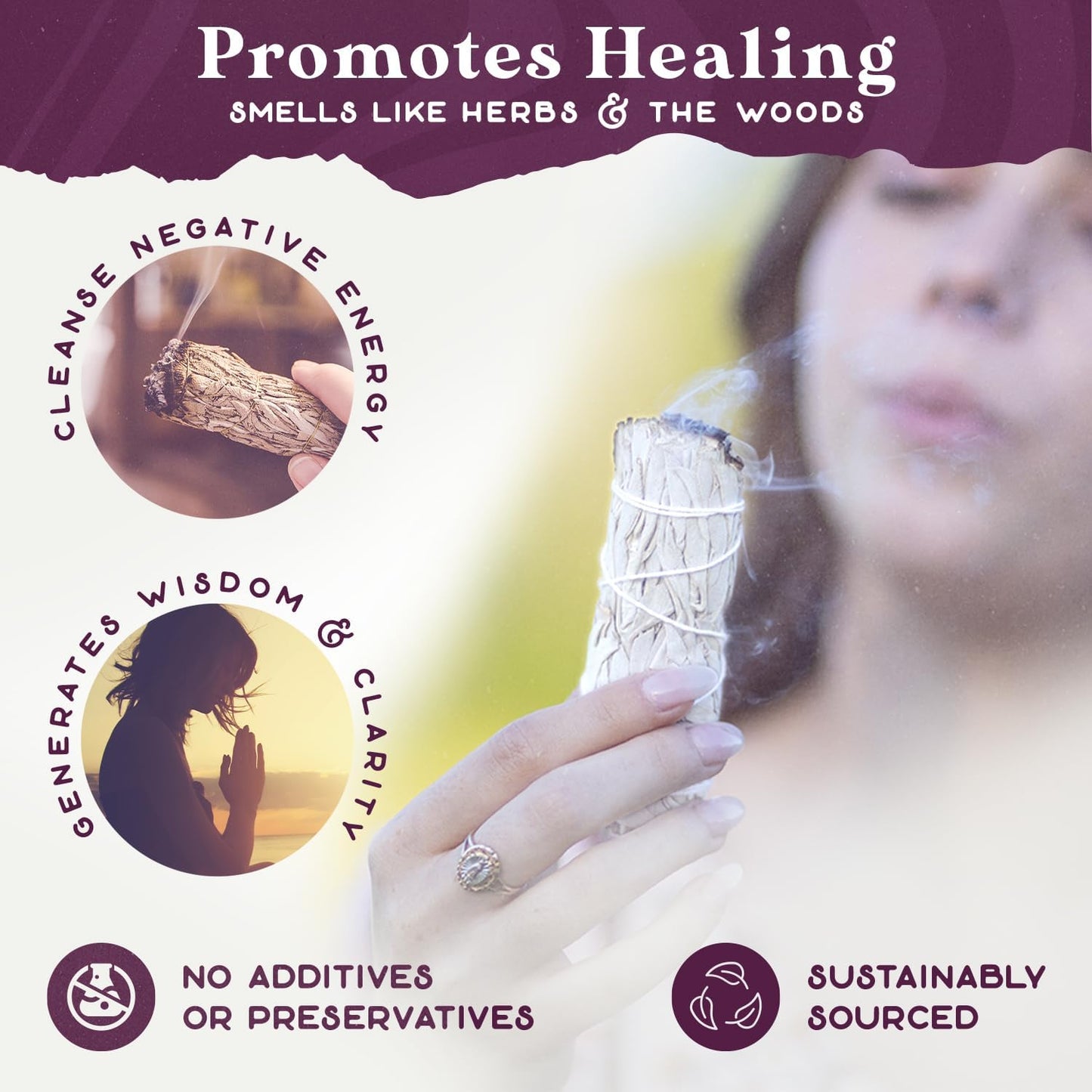 12-Pack Cleansing Aromatherapy Sage Smudge Kit