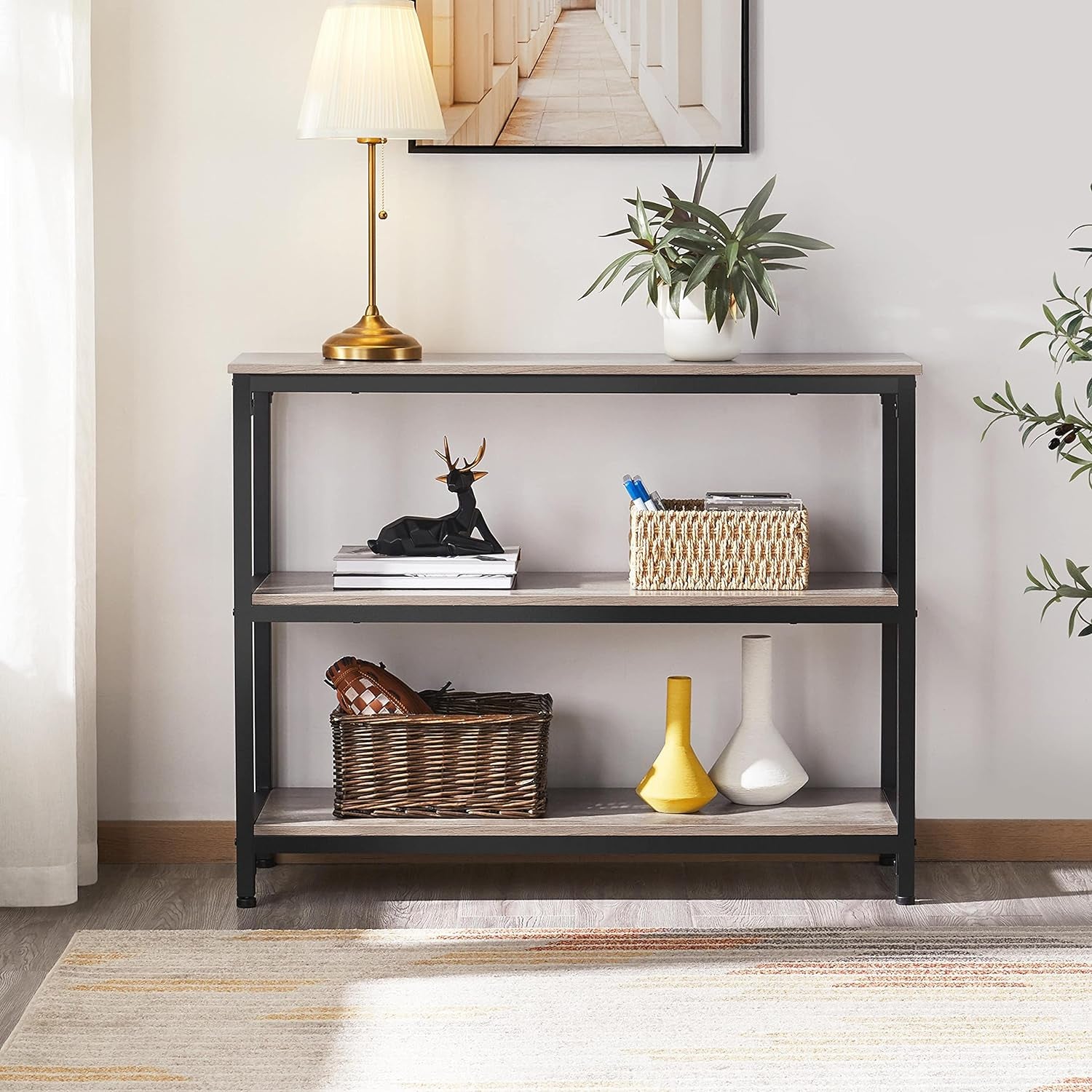 40" 3-Tier Minimalist Style Console Table