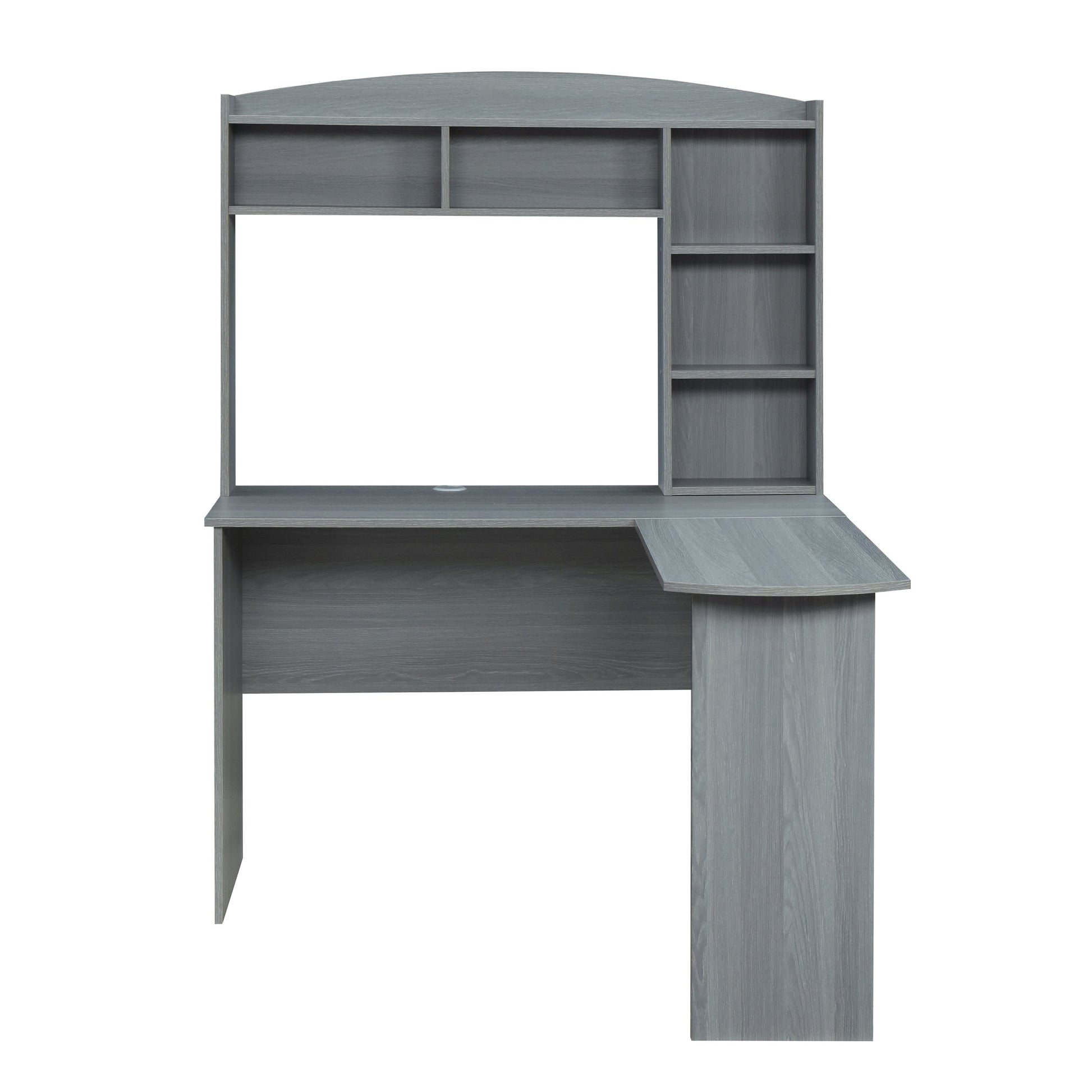 Modern Versatile Minimalist L-Shaped Desk with Hutch