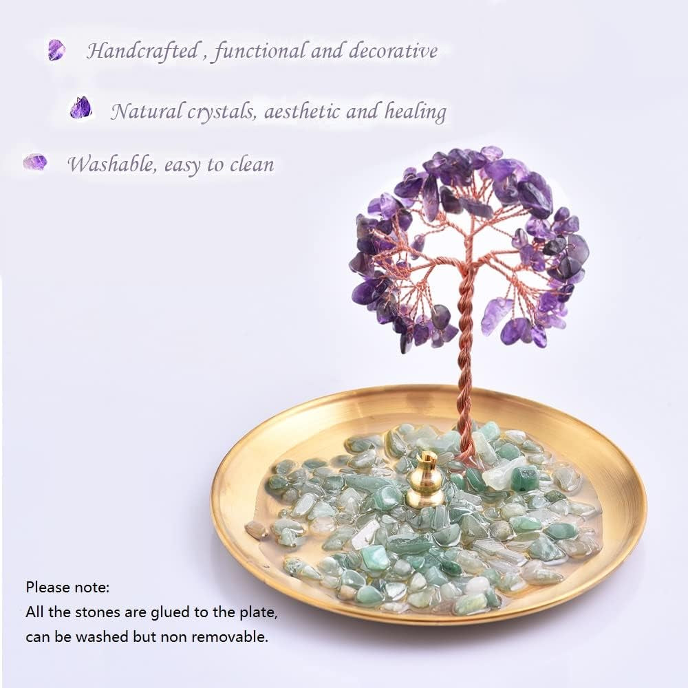 Purple Healing Money Tree Gemstone Incense Holder