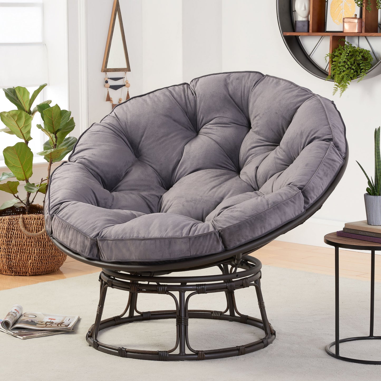 High-Class Luxury Living Style Single Papasan Chair 