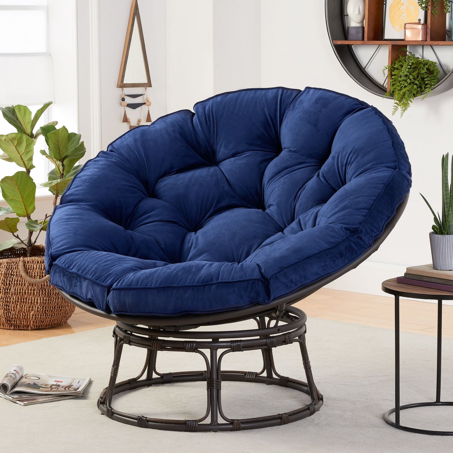 High-Class Luxury Living Style Single Papasan Chair 