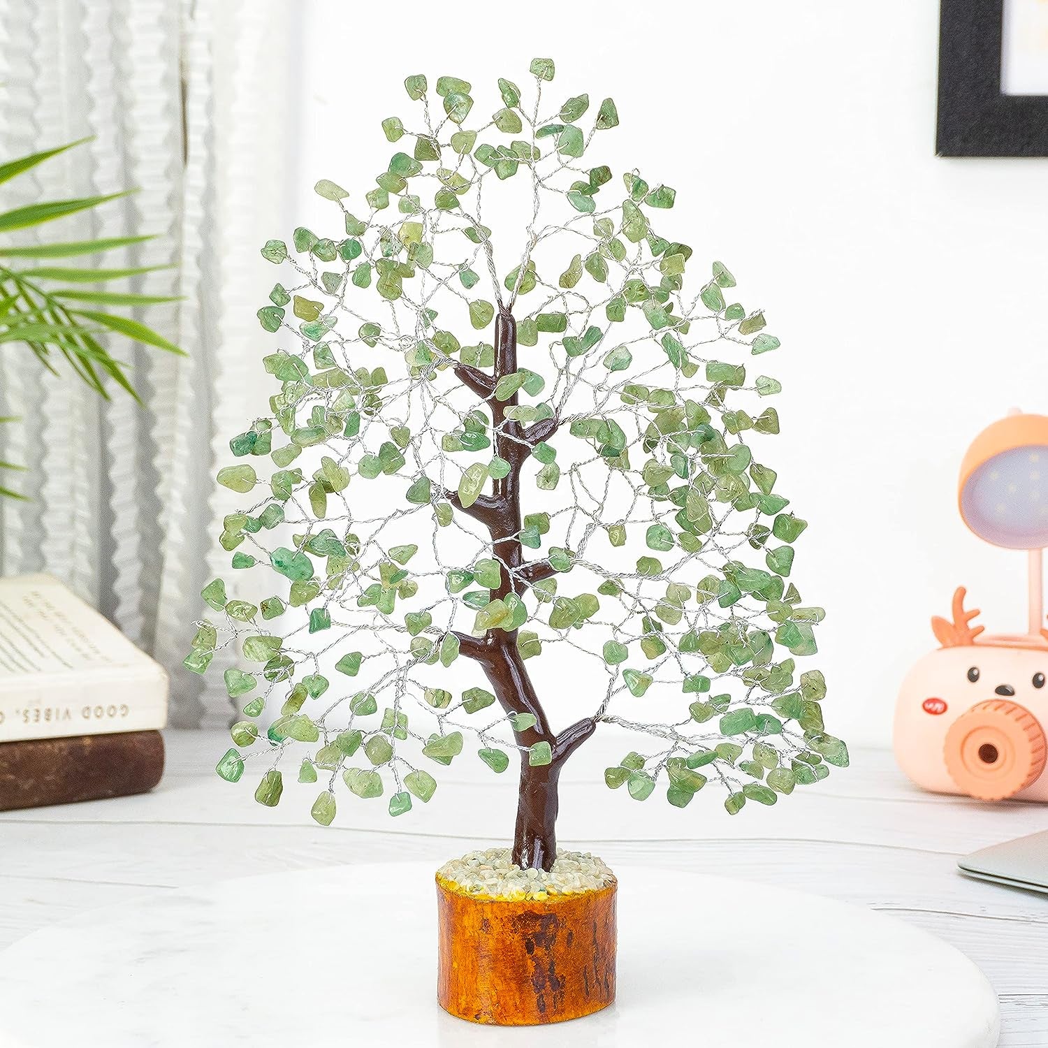 Handmade Green Jade Crystal Tree of Life