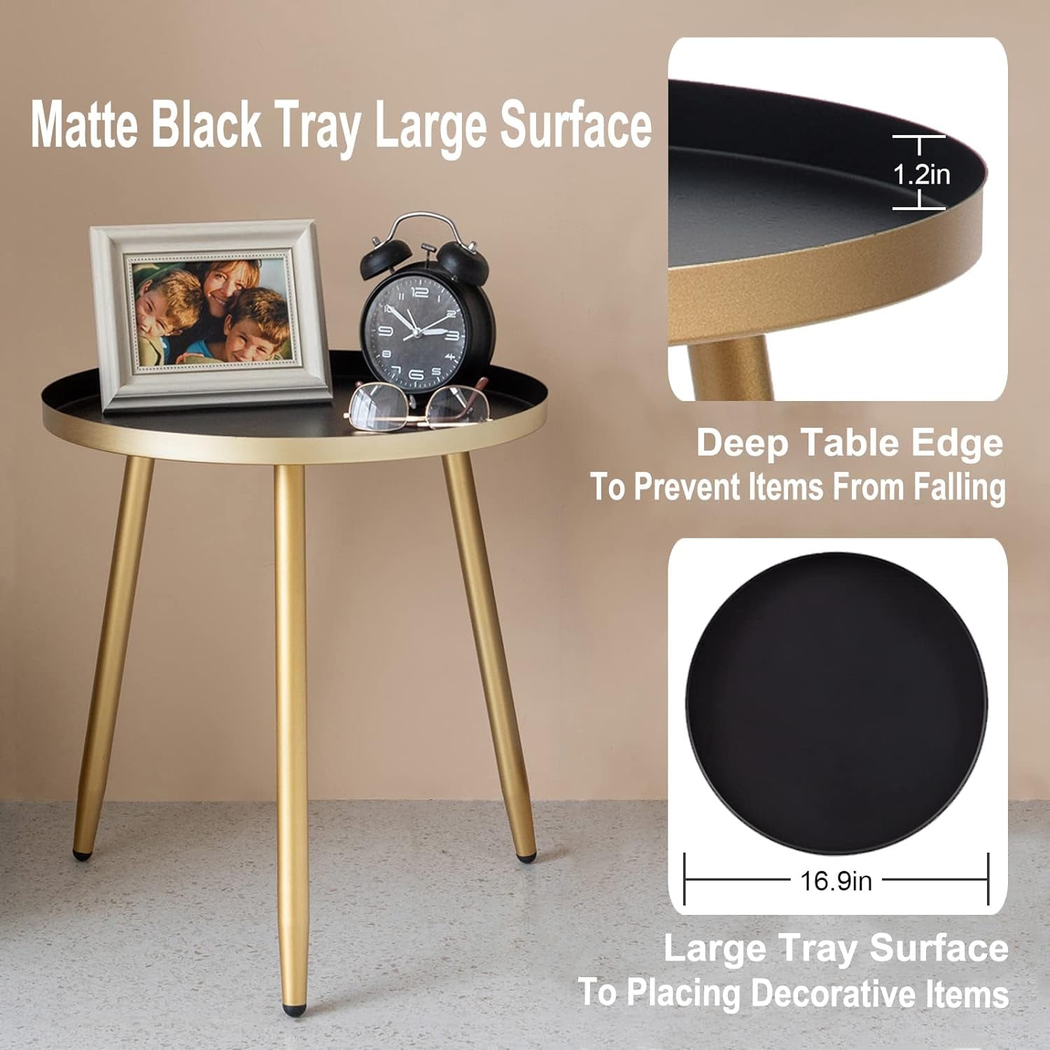 3-Legged Gold Coffee Accent Table