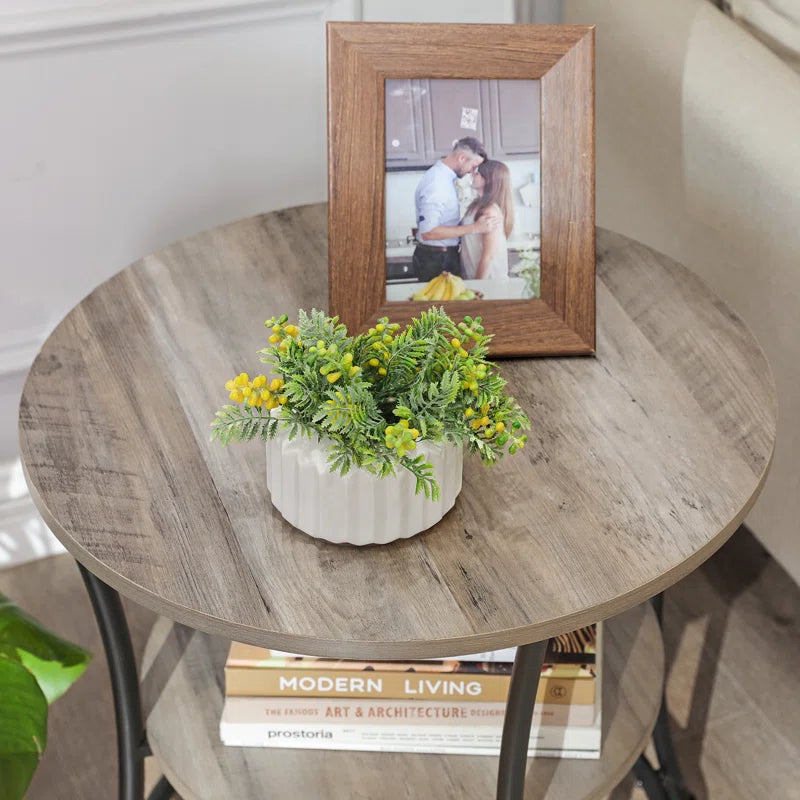 2-Tier Modern Minimalist Round End Table