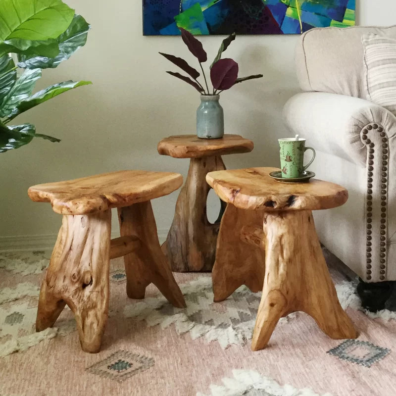 Modern Statement Piece Solid Wood End Table