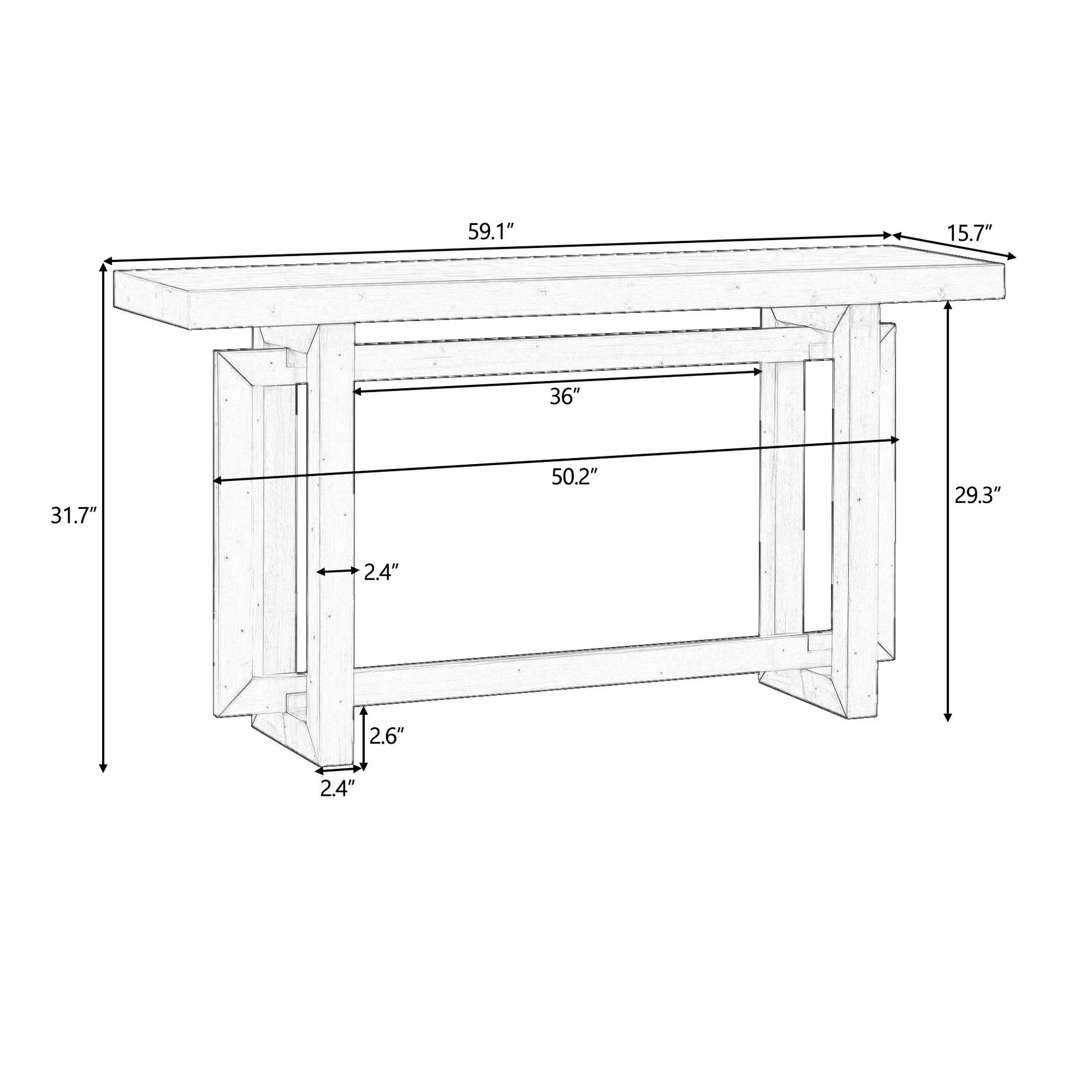 59" Luxury Style Modern Design Entry Table