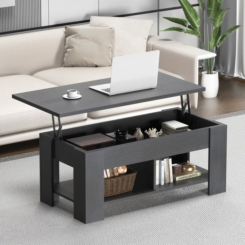 39" Minimalist Versatile Lift Top Coffee Table w/ Storage