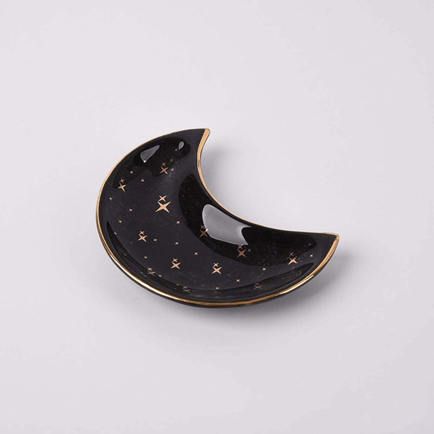 Decorative Ceramic Black Moon Jewelry Dish Tray 