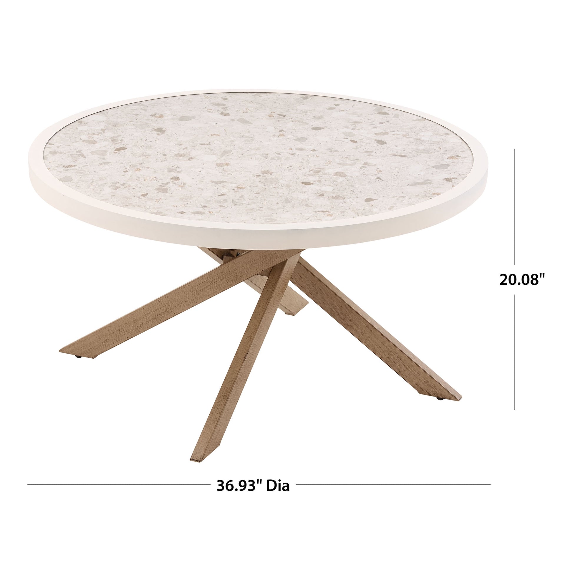 Luxury Style Modern White Ceramic Tile-Top Table