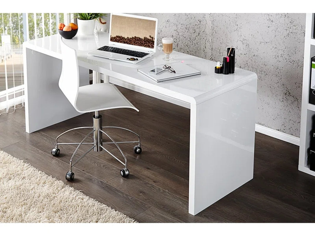 47" Stylish Modern High Gloss White Desk