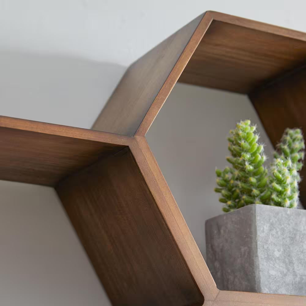 Modern Style Hexagon Floating Shelf 