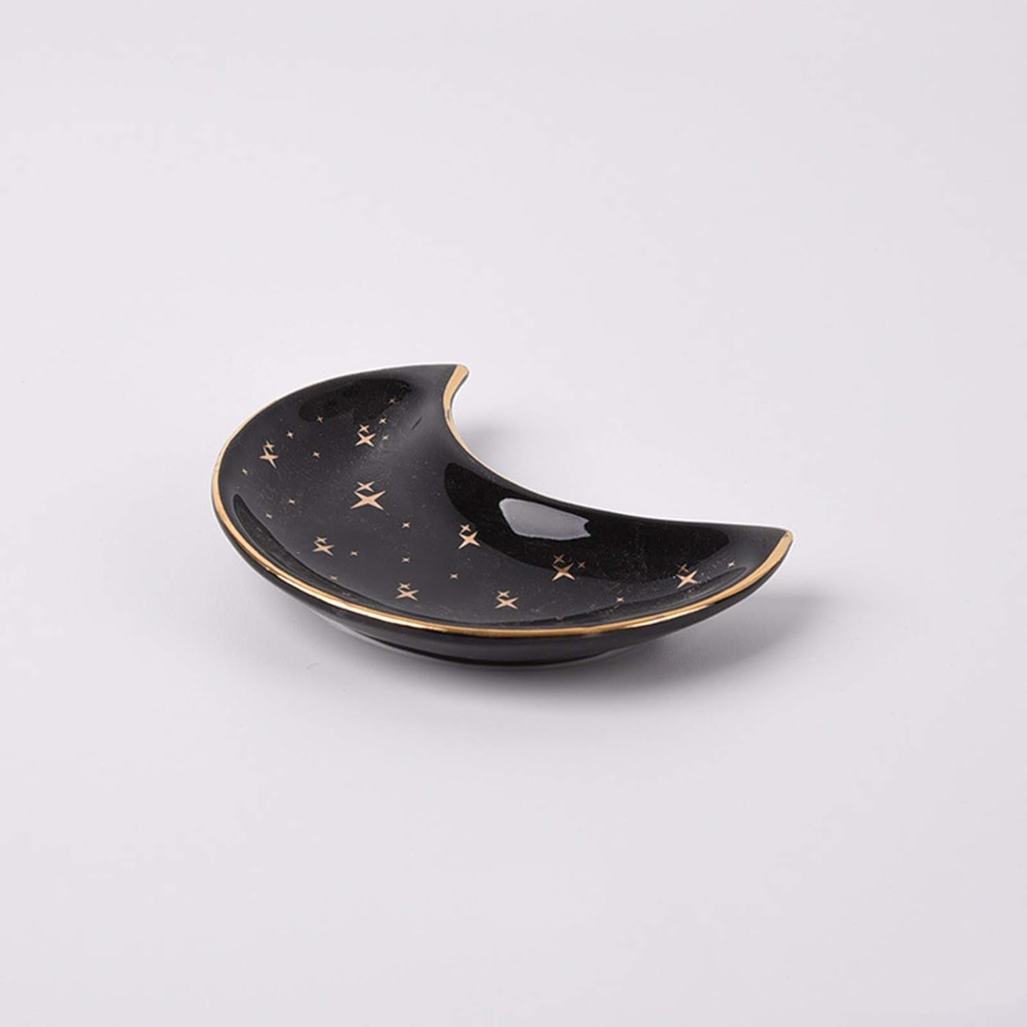 Decorative Ceramic Black Moon Jewelry Dish Tray 