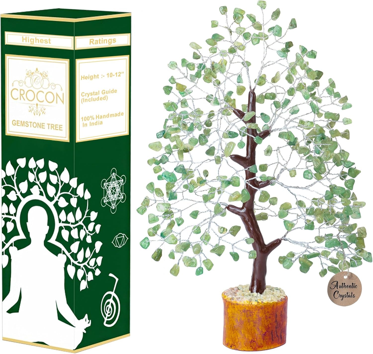 Handmade Green Jade Crystal Tree of Life