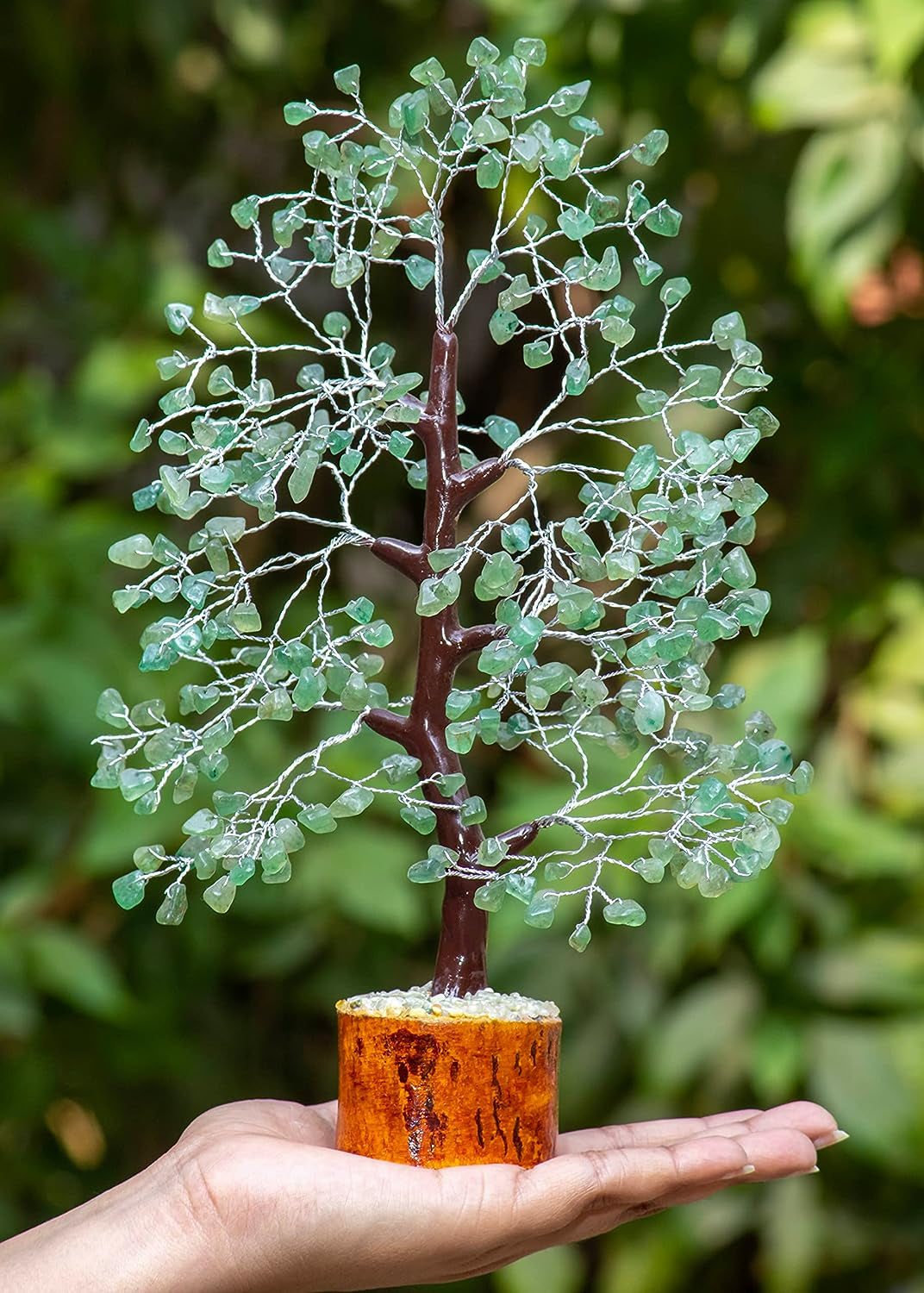 Handmade Green Jade Crystal Tree of Life